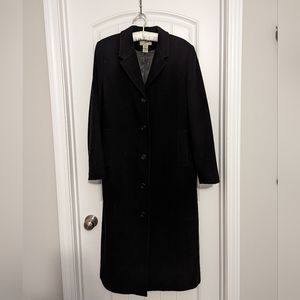 L.L. Bean long black wool coat